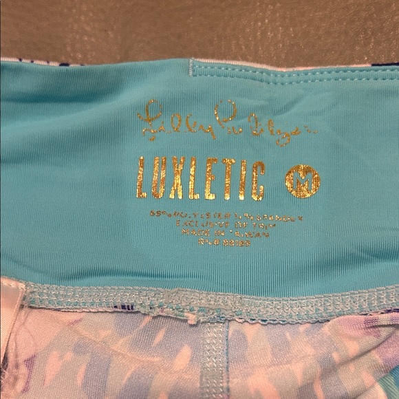 Lilly Pulitzer Multicolor Patterned Leggings Luxletic Medium Euc - Picture 3 of 6
